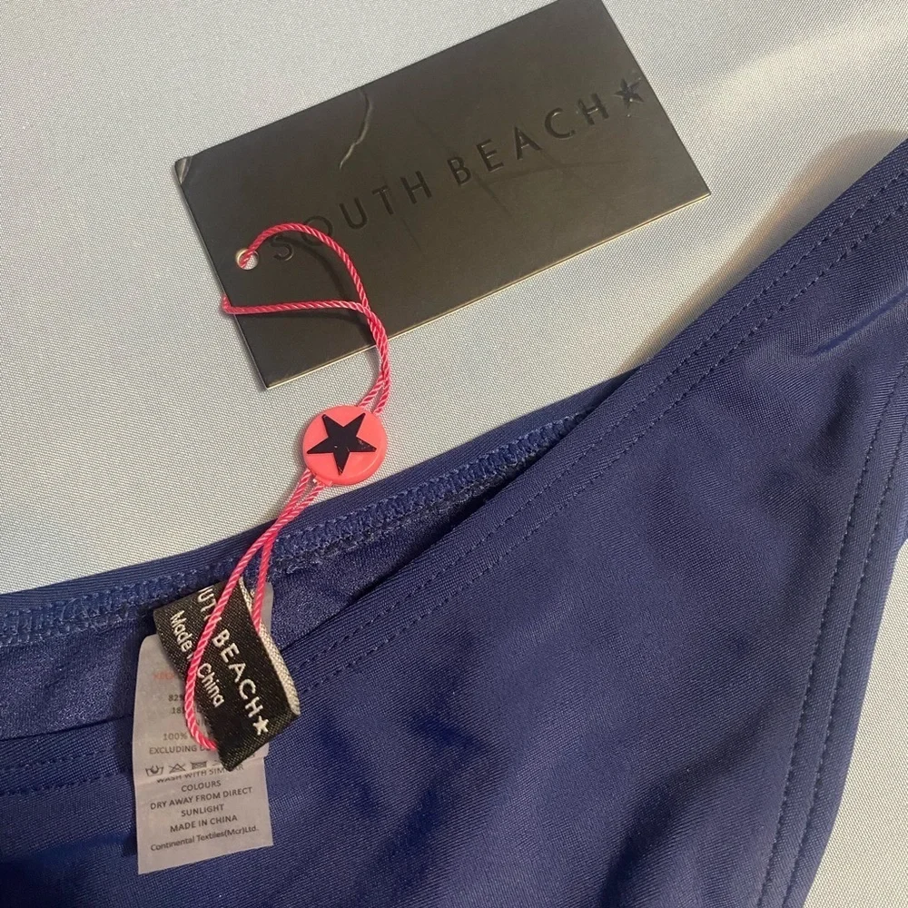 Navy Blue High-Cut Bikini Bottom - Picture 3 of 10